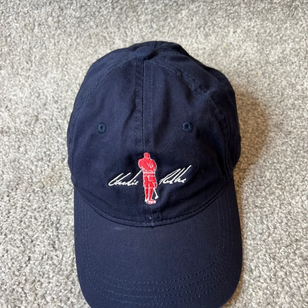 Charlie Rymer Golf Hat Navy Blue Embroidered Baseball Cap logo dad adjustable‎